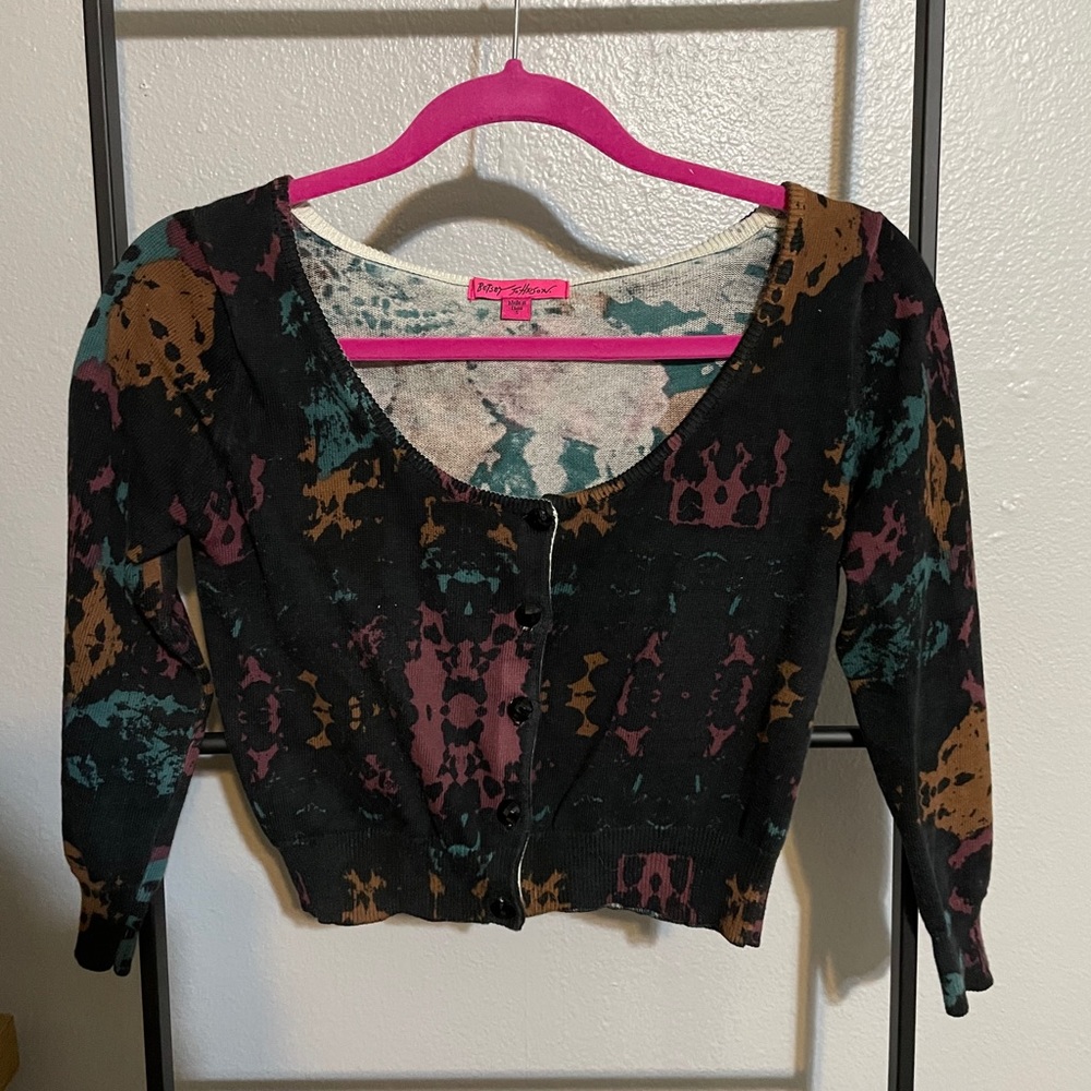 Betsey Johnson Vantage tie-dye print cardigan